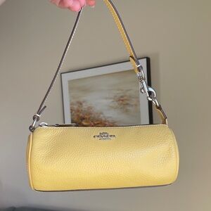 Coach Sunny Yellow Mini Barrel Leather Shoulder Bag